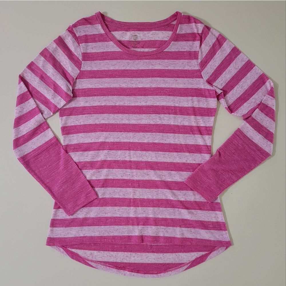 Marika Balance Collection Women's Pink  Stripe Long Sleeve Top